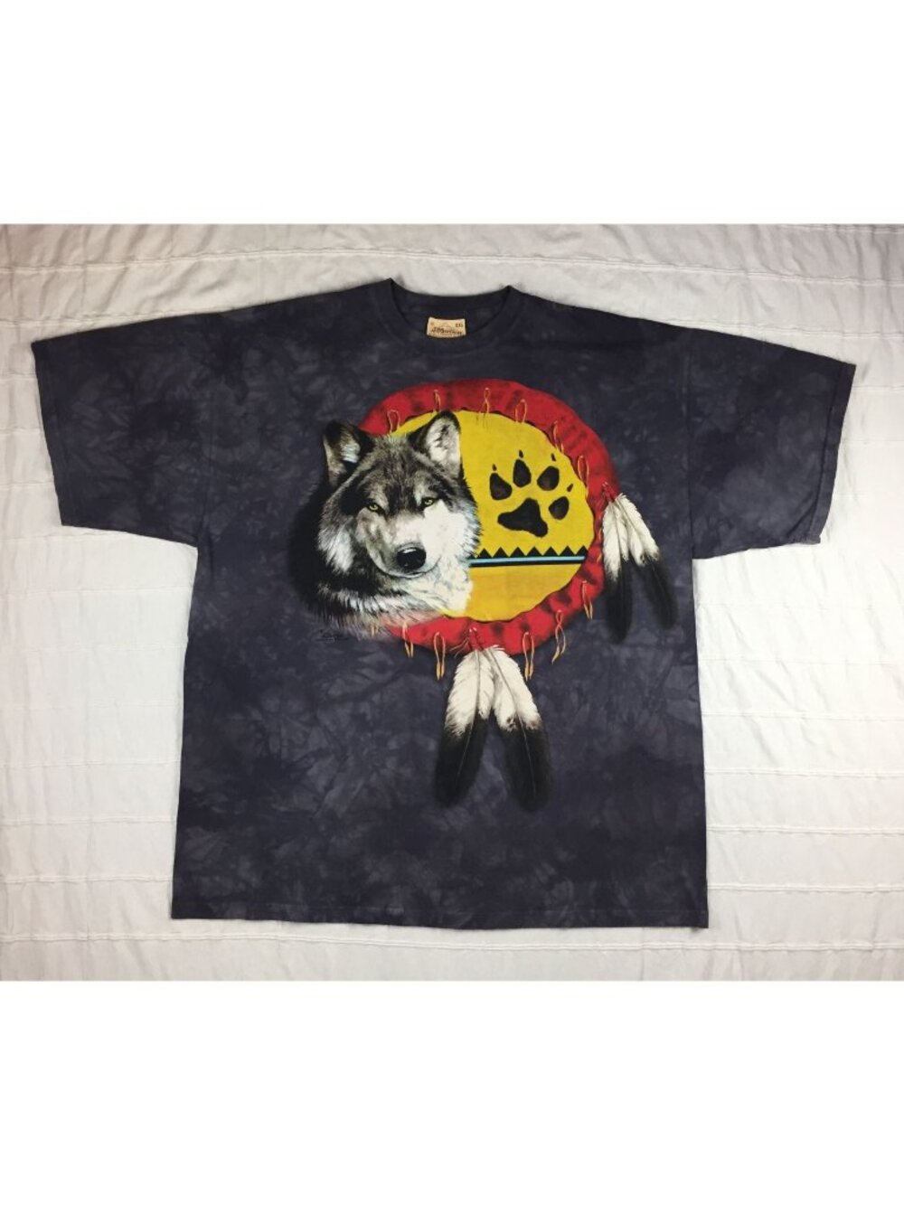 VTG The Mountain T Shirt Men's Size 2XL Nancy Wood Taber Wolf Y2K Gray Tie-Dye